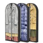 Clear Garment Storage Bags with Gusset – 3 Pack (60 in, Black)