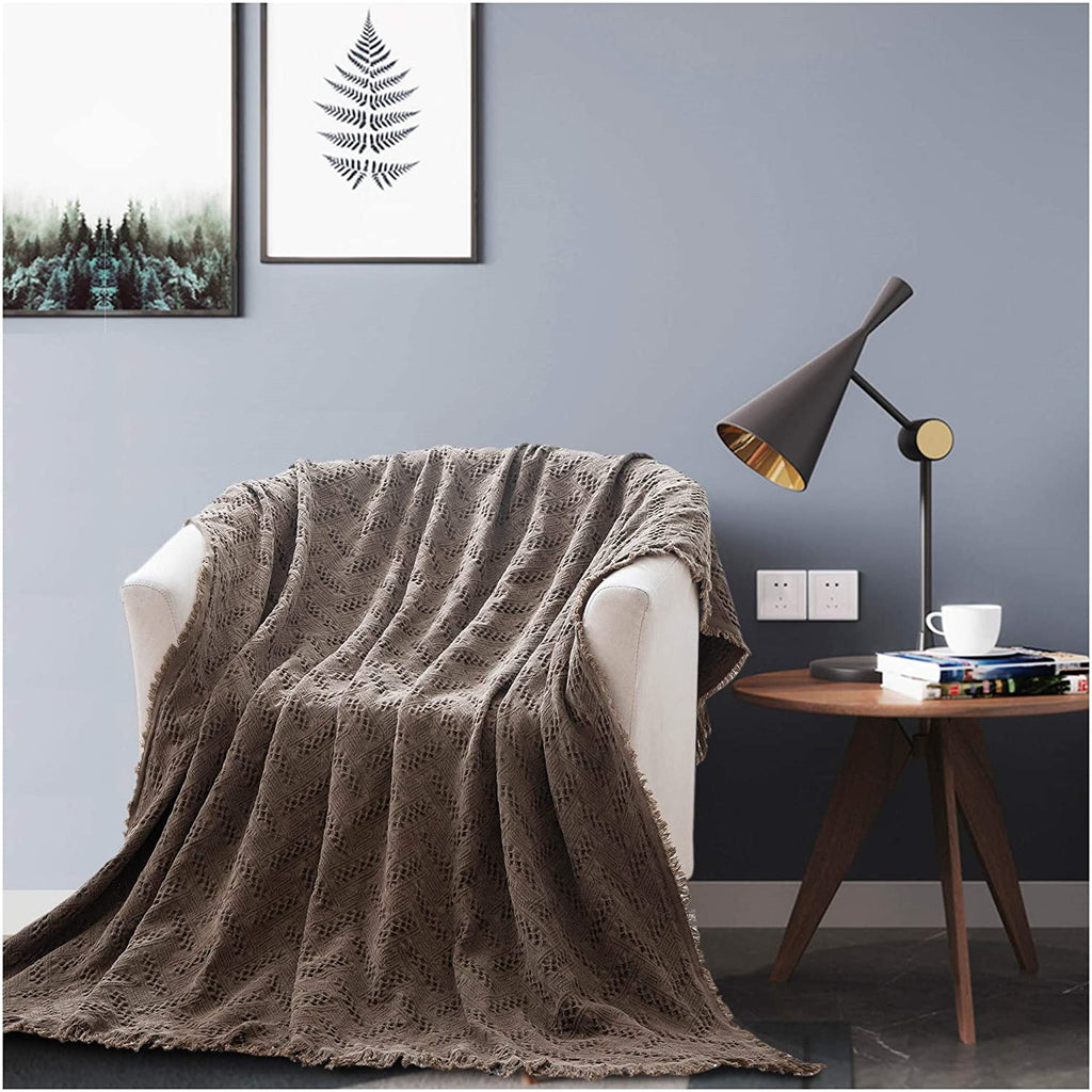 Kasentex 100% Cotton Knitted Throw Blanket