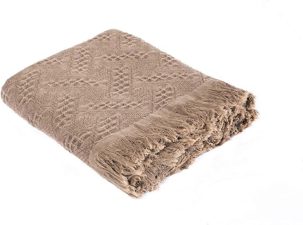 Kasentex 100% Cotton Knitted Throw Blanket