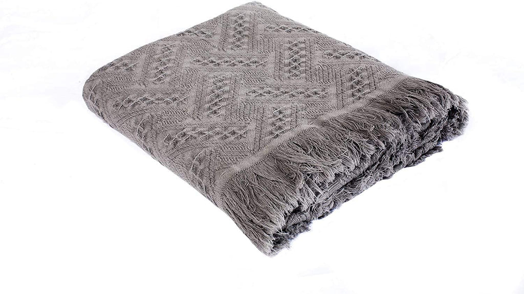 Kasentex 100% Cotton Knitted Throw Blanket