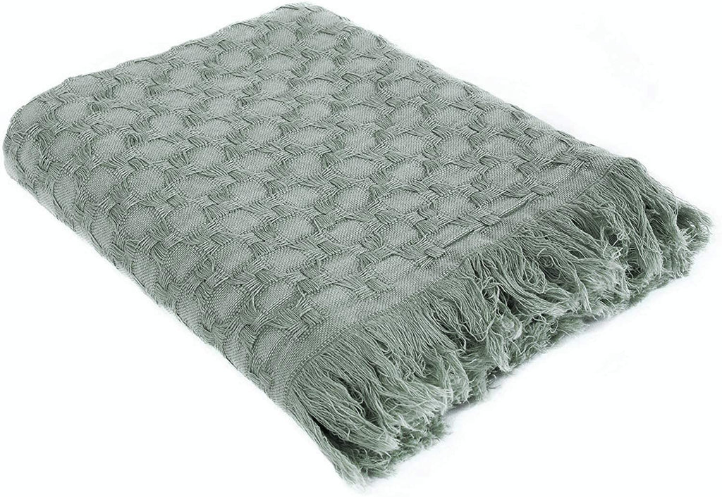 Kasentex 100% Cotton Knitted Throw Blanket