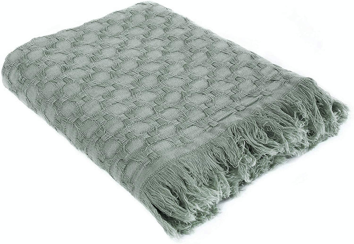 Kasentex 100% Cotton Knitted Throw Blanket