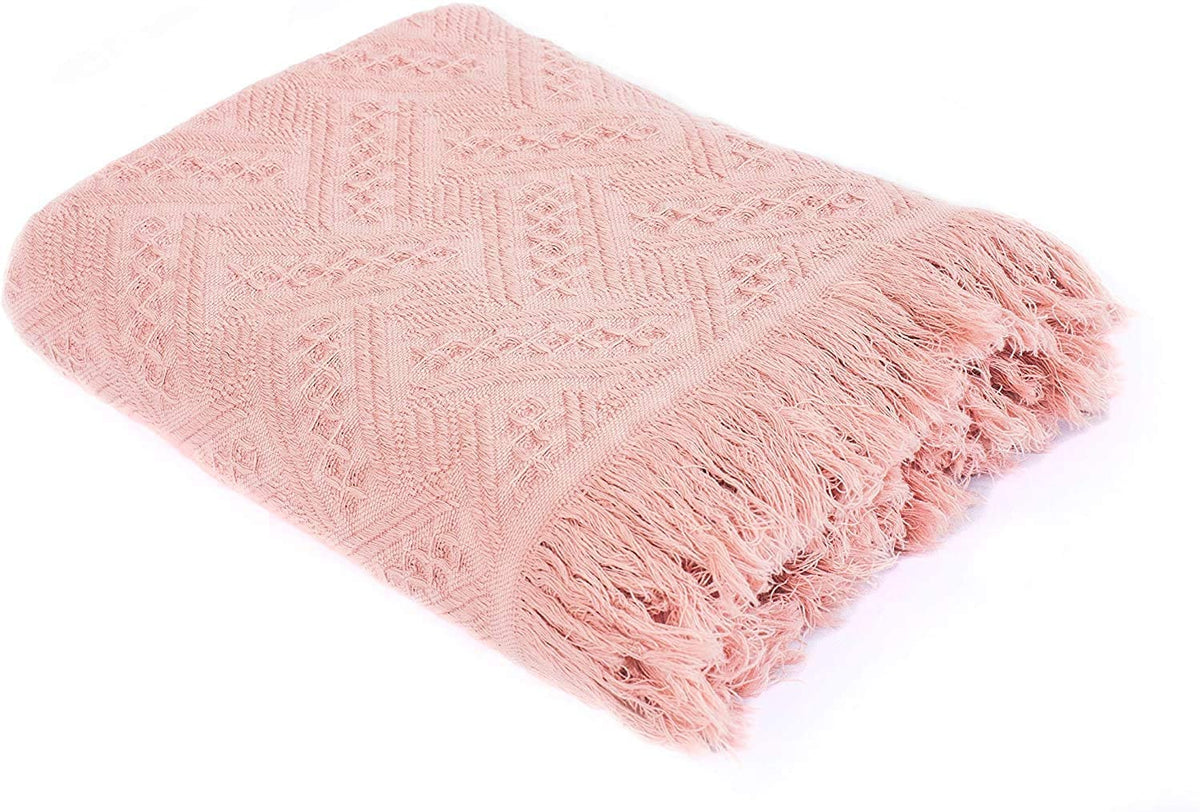 Kasentex 100% Cotton Knitted Throw Blanket