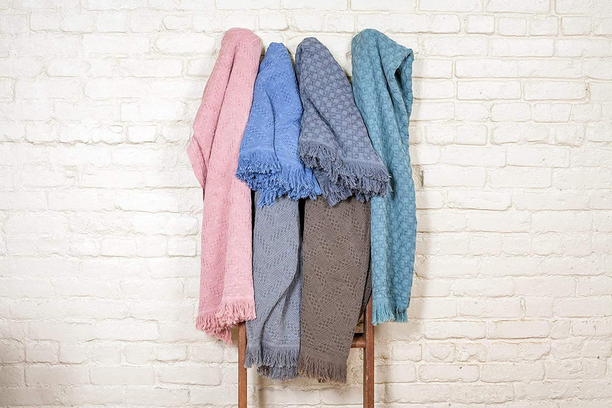 Kasentex 100% Cotton Knitted Throw Blanket