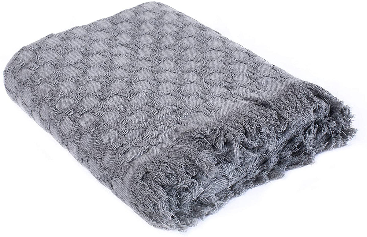 Kasentex 100% Cotton Knitted Throw Blanket