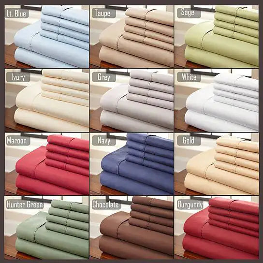 6-Piece Bamboo Bed Sheet Set – Multiple Colors