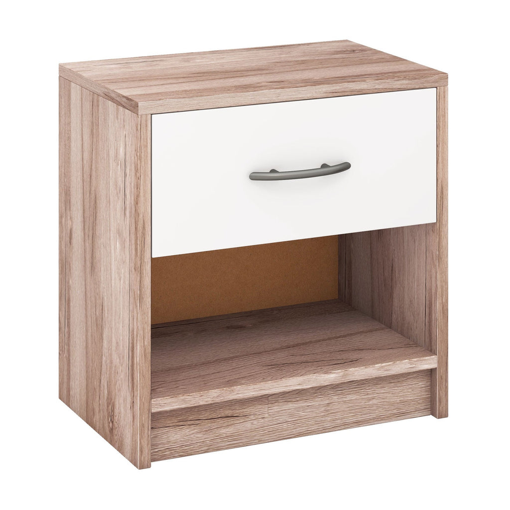 Bedside Nightstand with Drawer & Open Storage Shelf – Multiple Colors