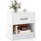Bedside Nightstand with Drawer & Open Storage Shelf – Multiple Colors