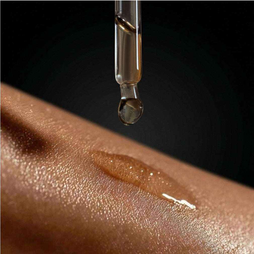 Black Obsidian Shimmer Body Oil – Amber & Vanilla