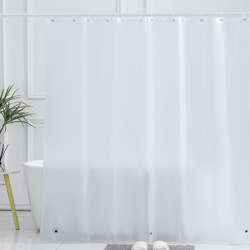 Frosted PEVA Shower Curtain Liner with Magnets & 12 Hooks