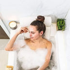 Non-Slip Bathtub Pillow with Suction Cups – White