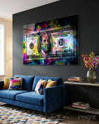 100 Dollar Bill Glass Wall Art – Size Options