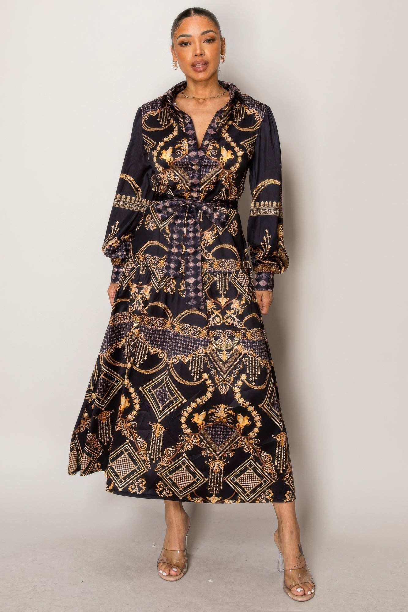 Women’s Baroque Print Resort Maxi Dress
