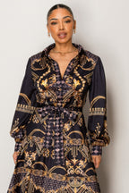 Women’s Baroque Print Resort Maxi Dress