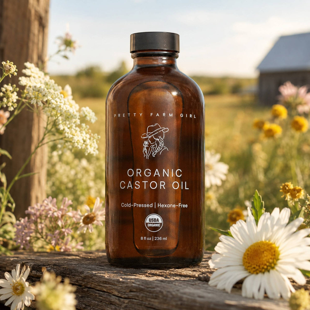 Organic Cold-Pressed Castor Oil – 8 oz or 16 oz