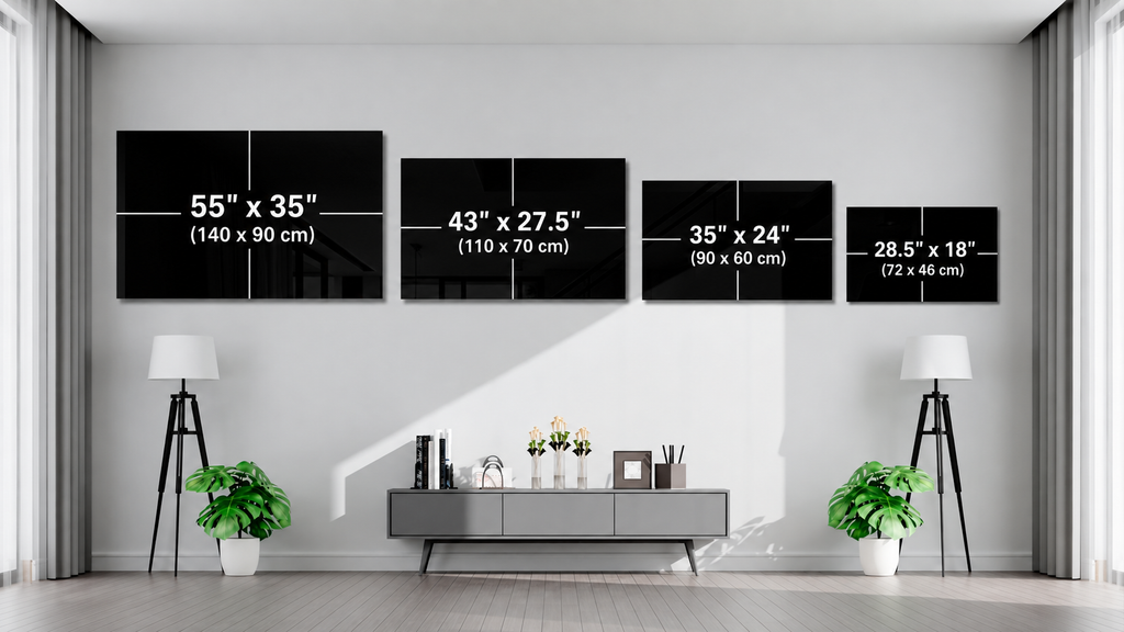 100 Dollar Bill Glass Wall Art – Size Options