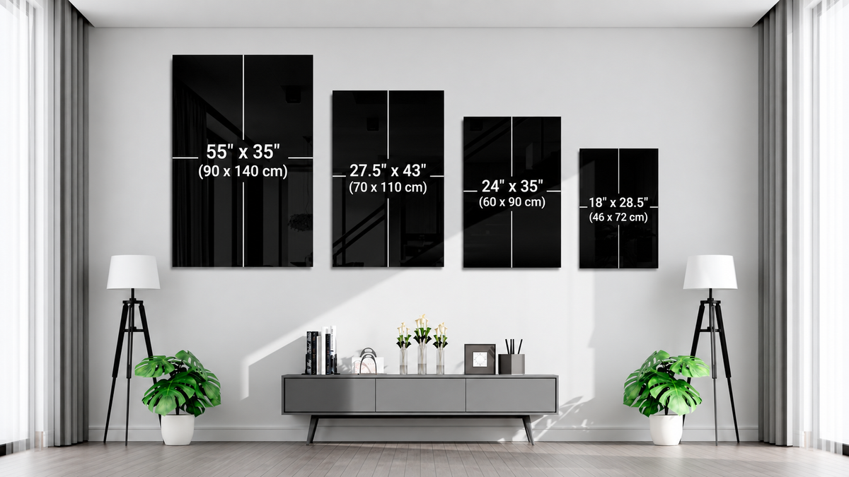100 Dollar Bill Glass Wall Art – Size Options