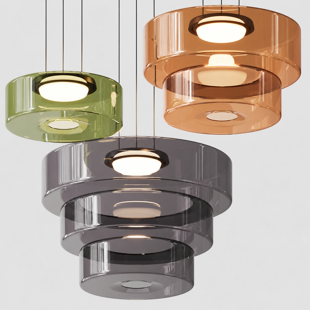 Bauhaus Layered Glass Pendant Light – Modern Ceiling Fixture