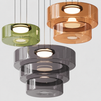 Bauhaus Layered Glass Pendant Light – Modern Ceiling Fixture