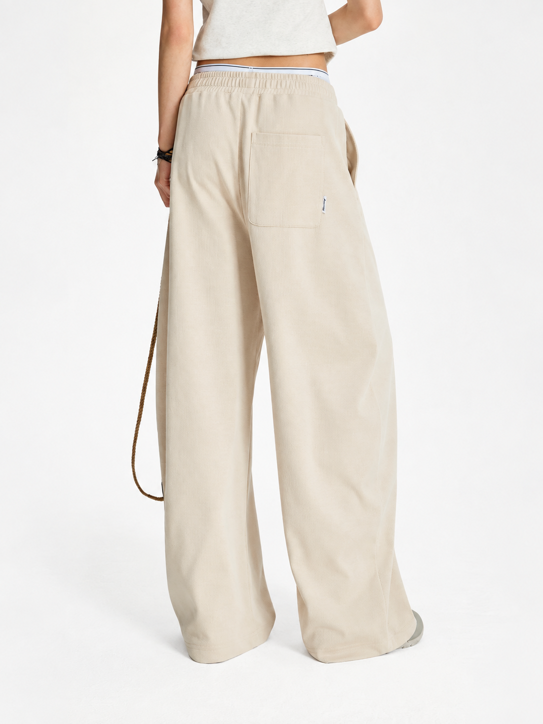 Women’s Puppy Embroidery Wide-Leg Pants