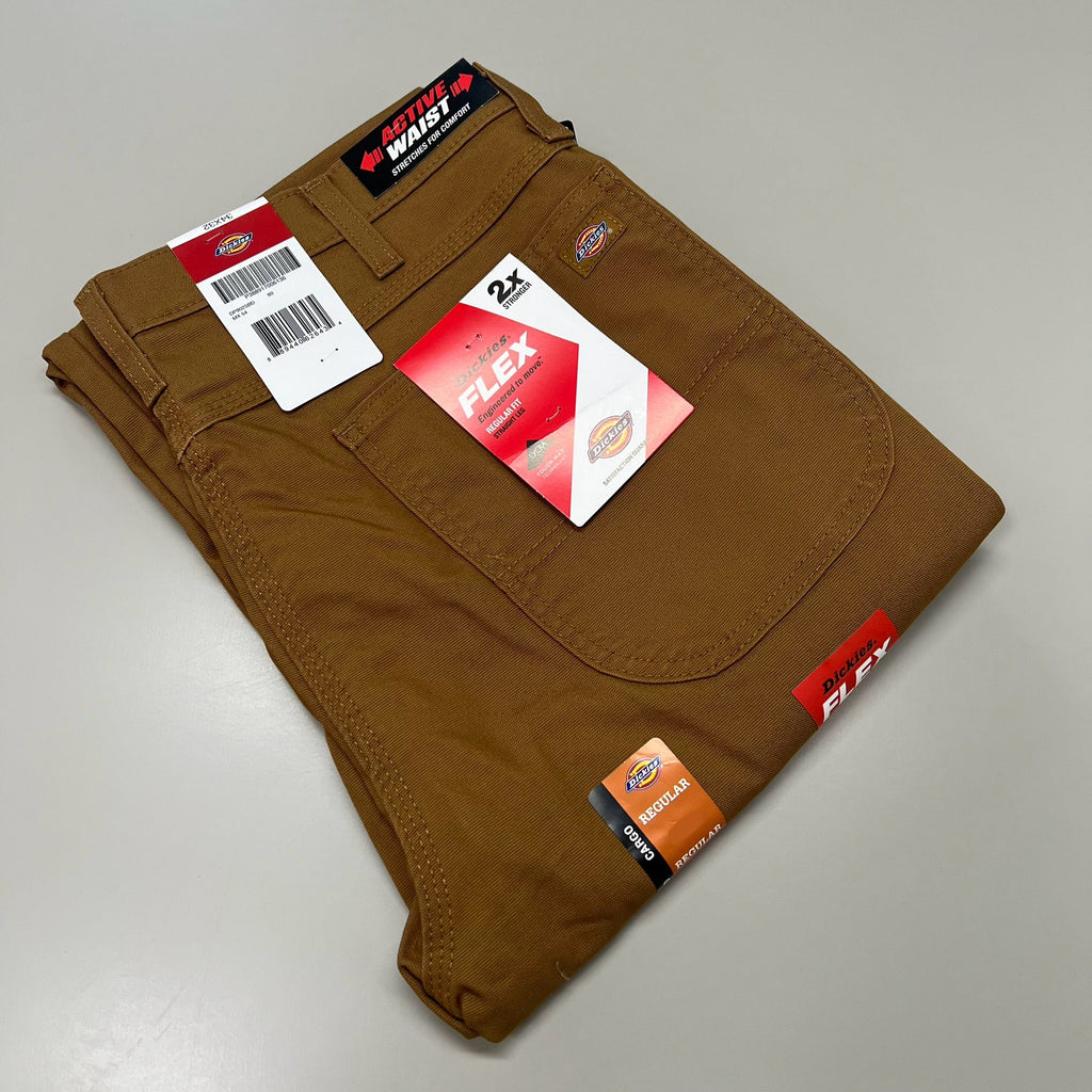 Men’s Dickies Flex Regular Fit Cargo Pants – Stonewashed Brown Duck