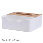 Multifunction Tissue Box Organizer with Bamboo Lid
