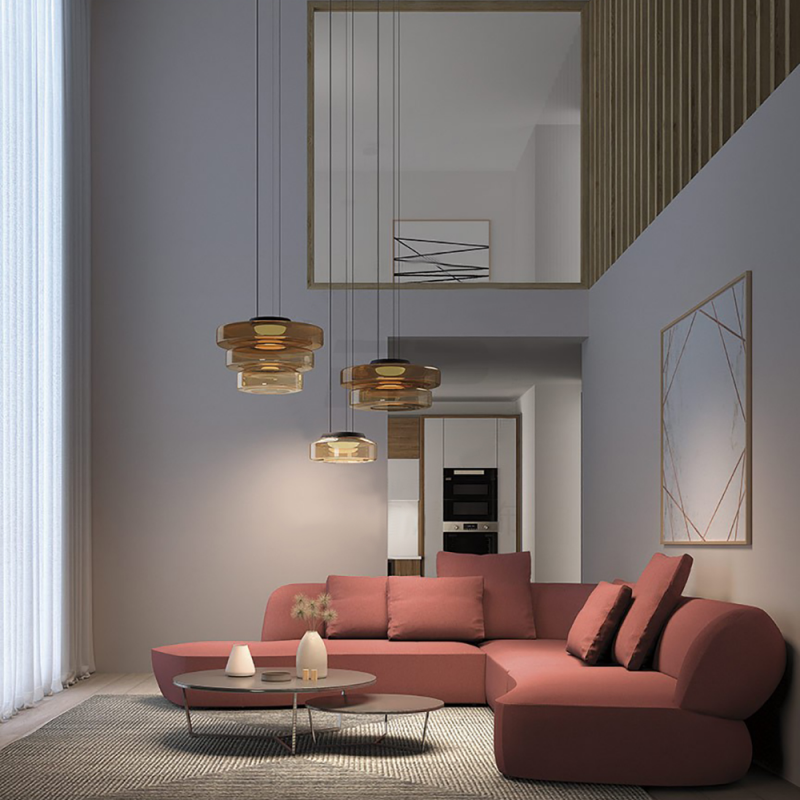 Bauhaus Layered Glass Pendant Light – Modern Ceiling Fixture