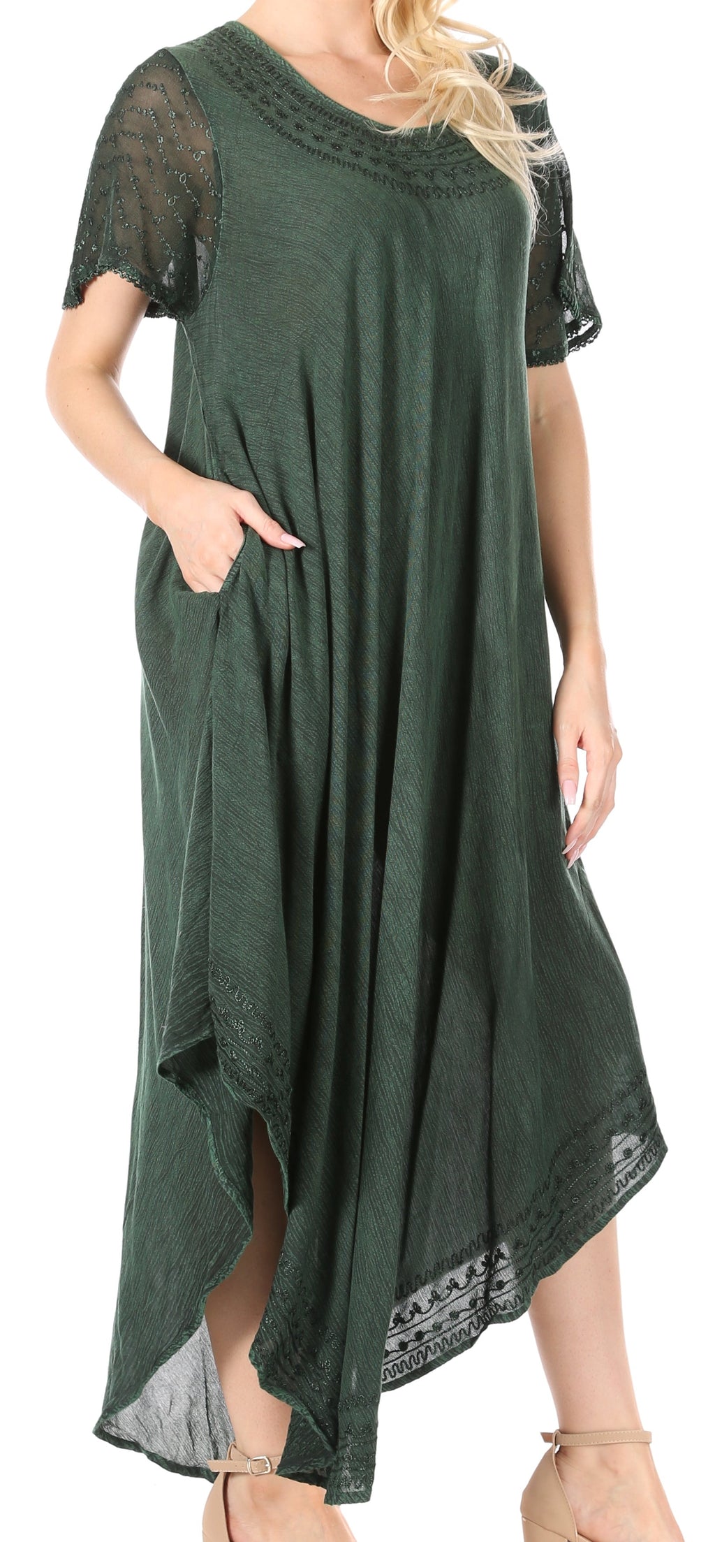 Women’s Relaxed Embroidered Caftan Dress