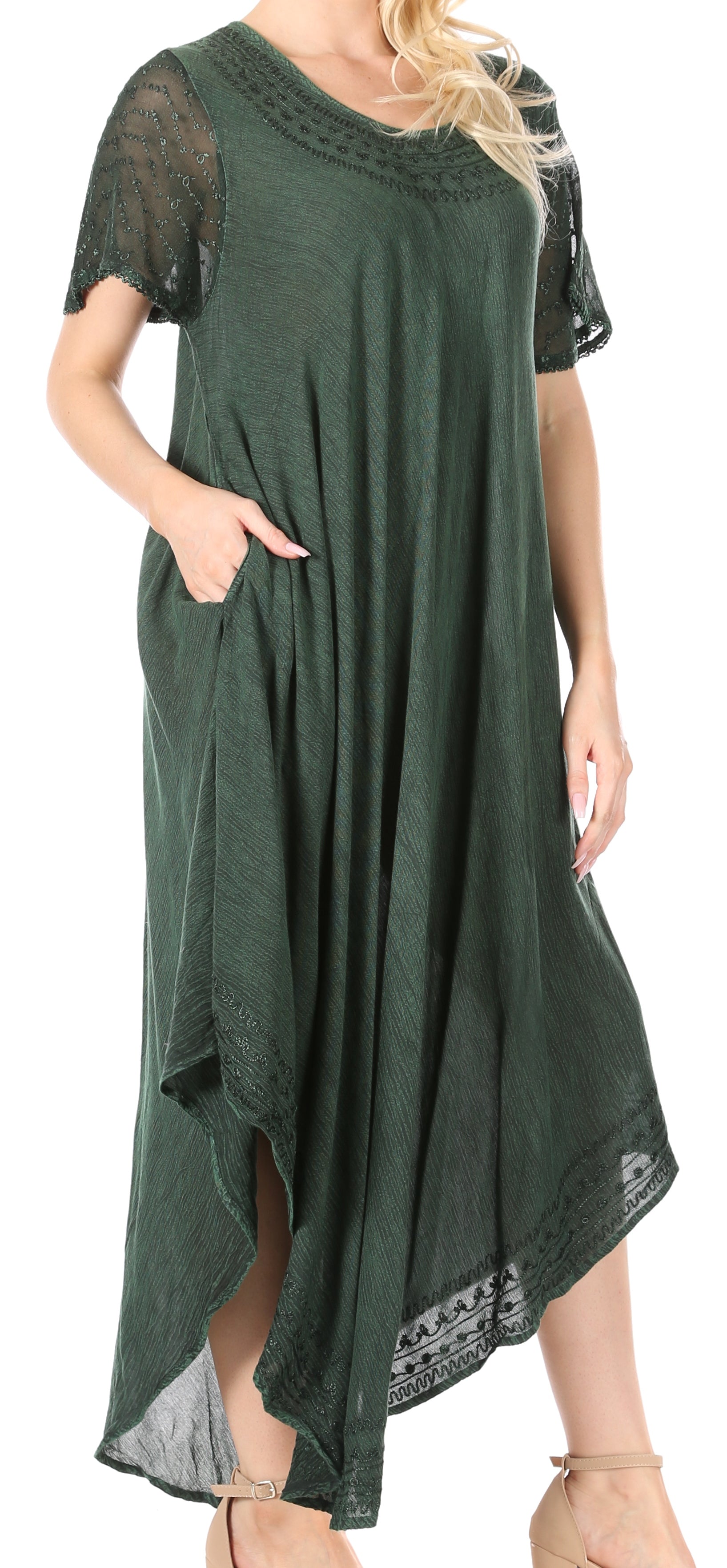 Women’s Relaxed Embroidered Caftan Dress