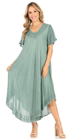 Women’s Relaxed Embroidered Caftan Dress