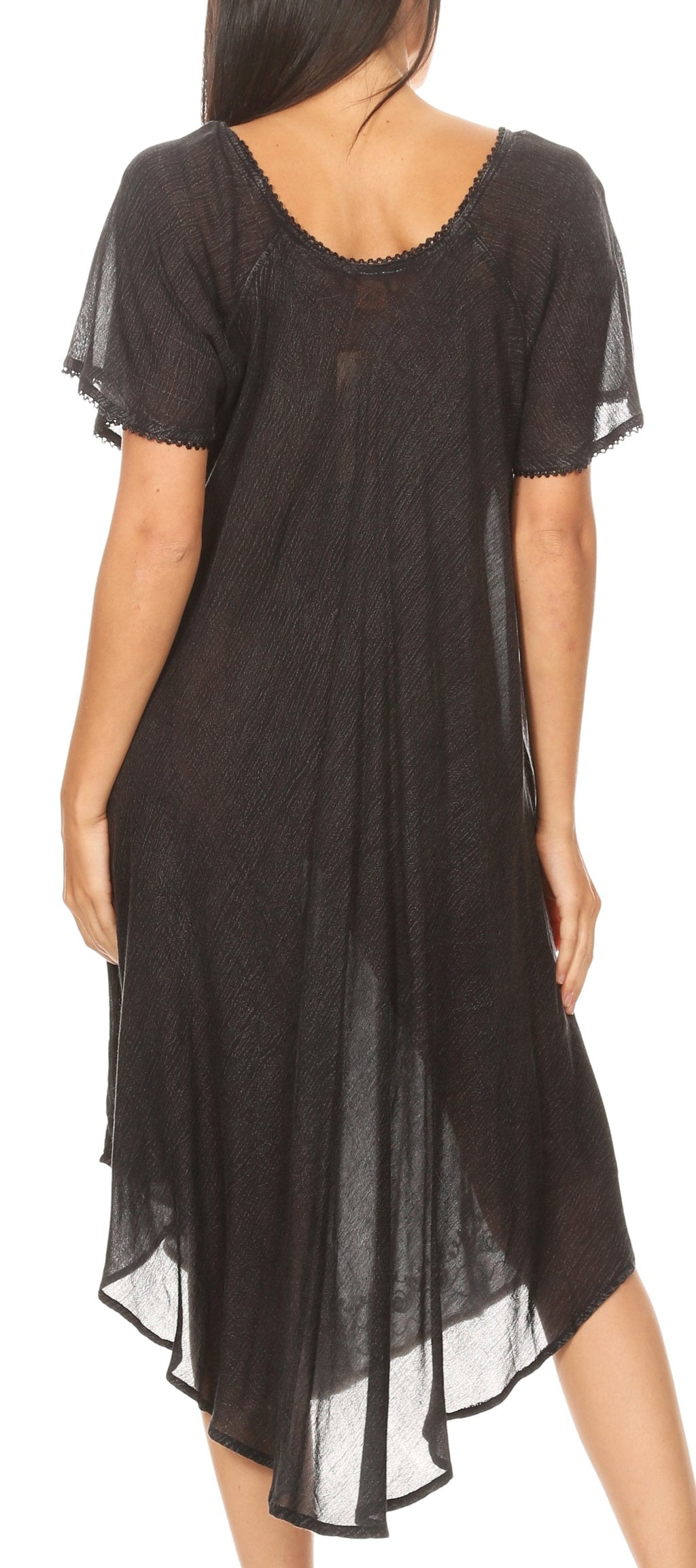 Women’s Embroidered Lace-Up Maxi Dress