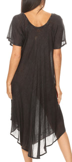 Women’s Embroidered Lace-Up Maxi Dress