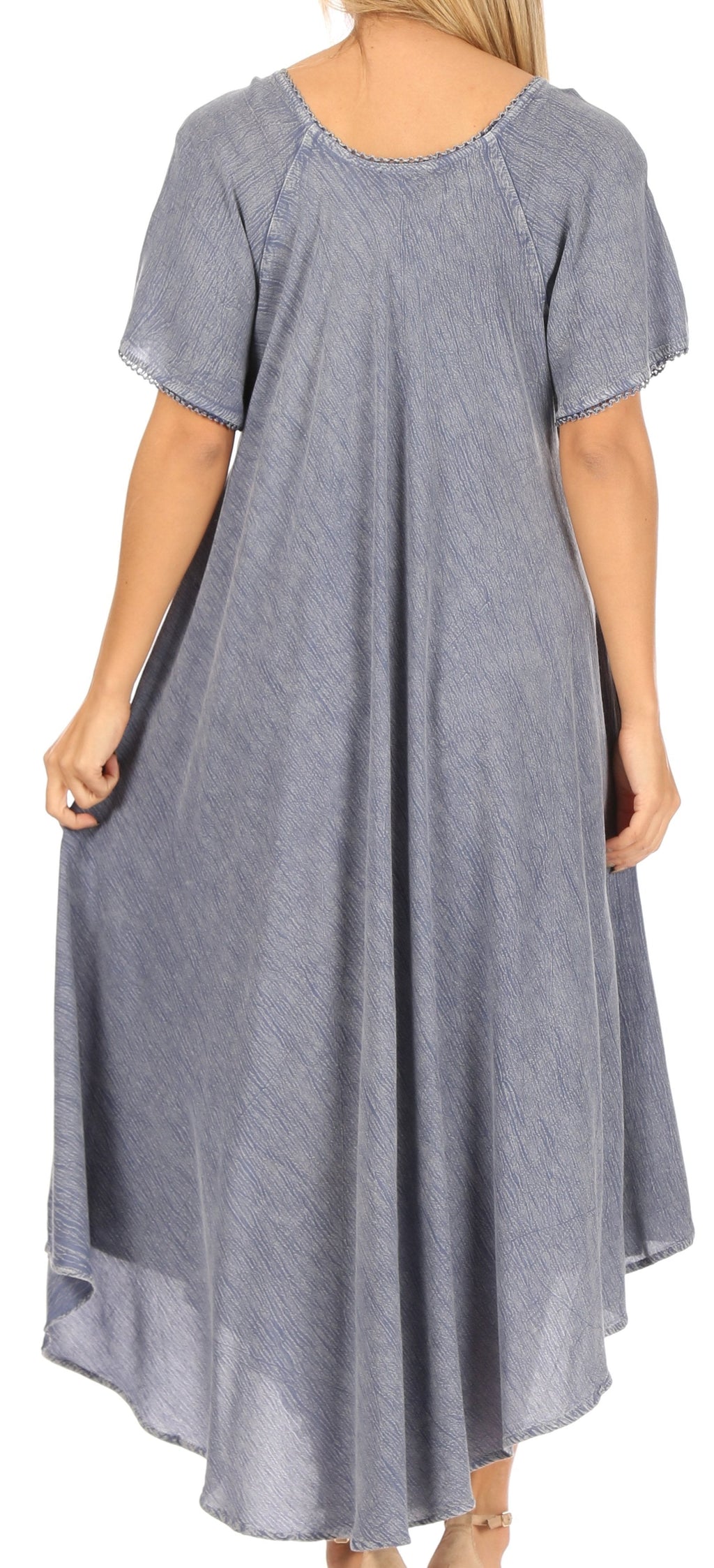 Women’s Embroidered Lace-Up Maxi Dress