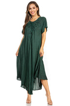 Women’s Embroidered Lace-Up Maxi Dress