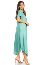 Women’s Embroidered Lace-Up Maxi Dress