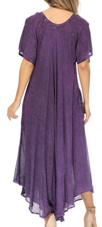 Women’s Embroidered Lace-Up Maxi Dress
