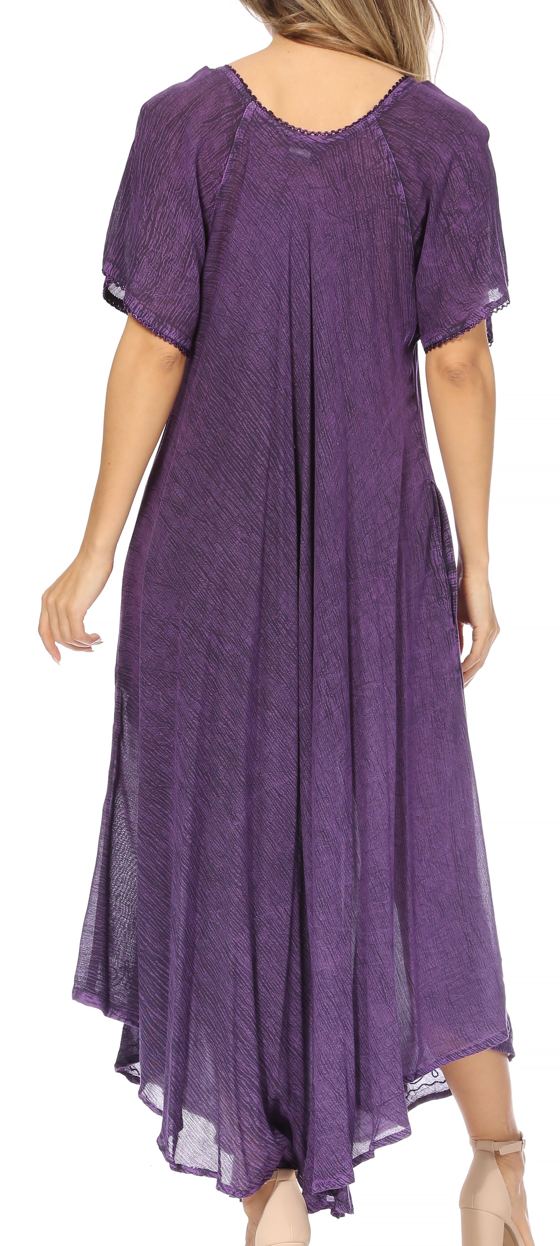 Women’s Embroidered Lace-Up Maxi Dress