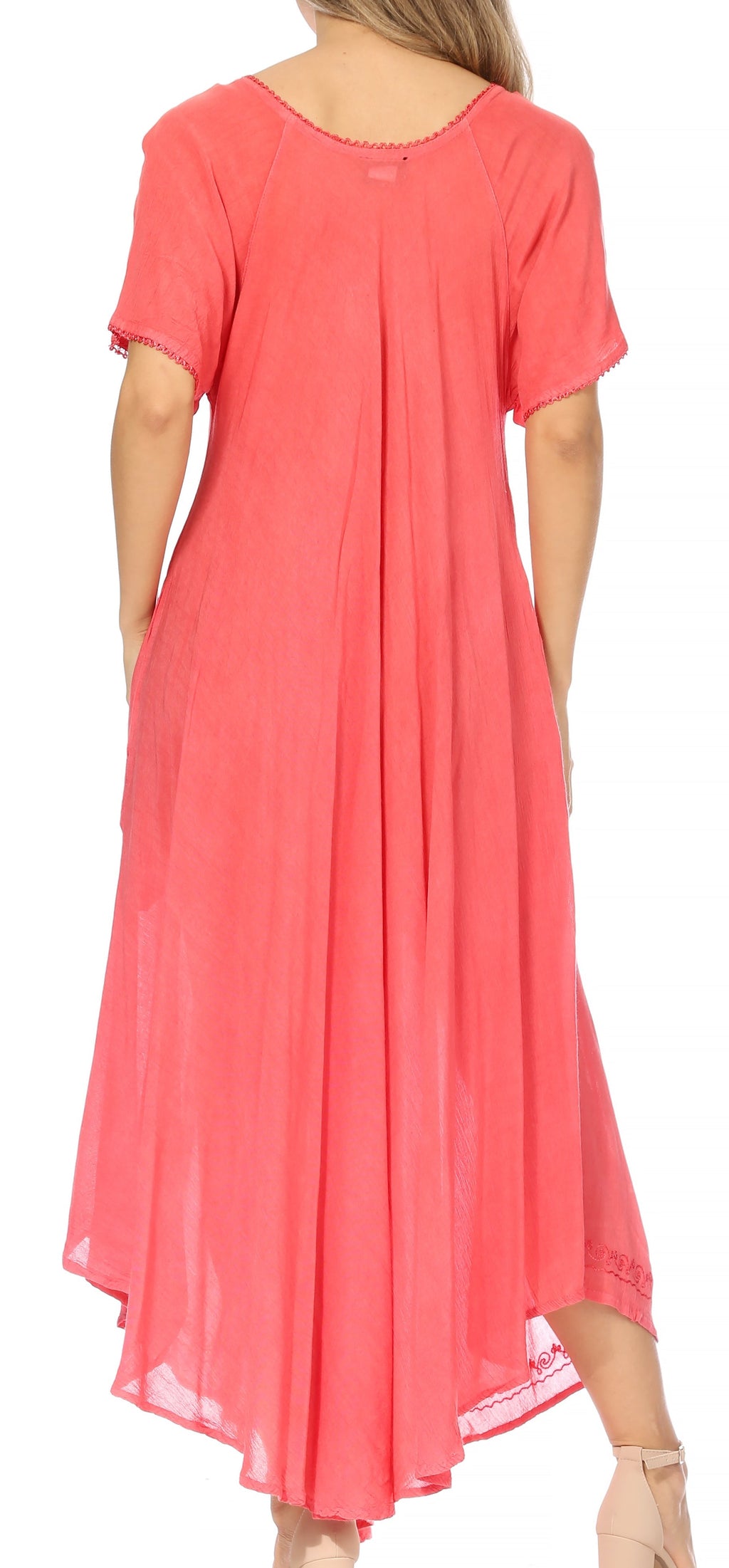 Women’s Embroidered Lace-Up Maxi Dress