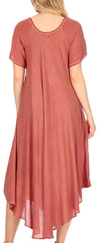 Women’s Embroidered Lace-Up Maxi Dress