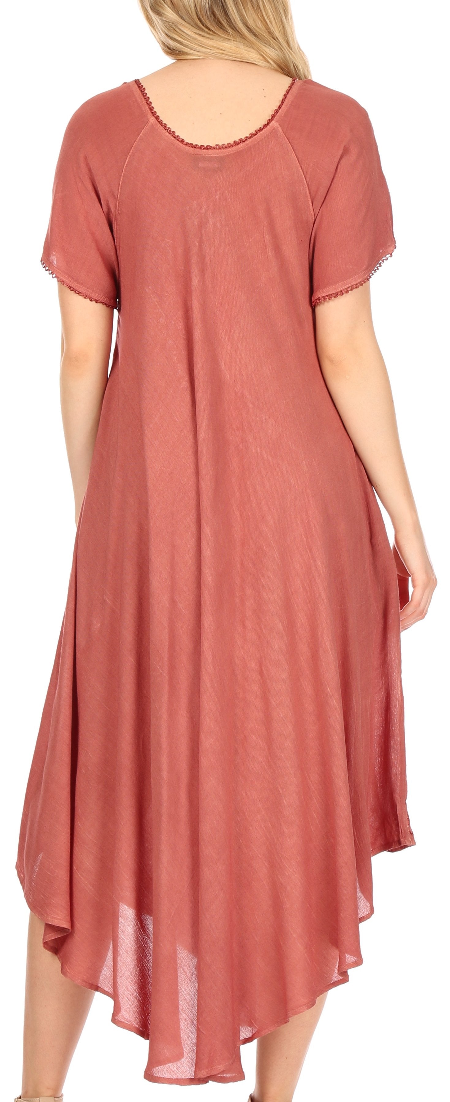 Women’s Embroidered Lace-Up Maxi Dress