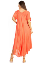 Women’s Embroidered Lace-Up Maxi Dress