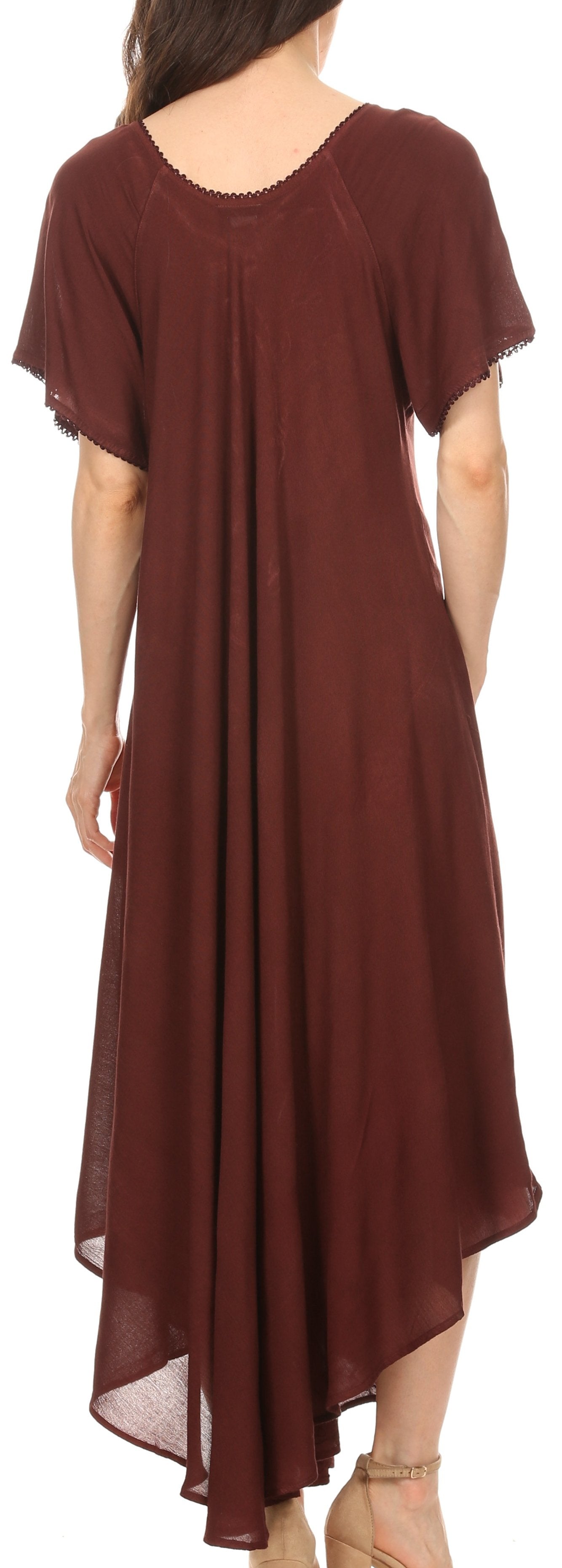 Women’s Embroidered Lace-Up Maxi Dress