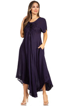 Women’s Embroidered Lace-Up Maxi Dress