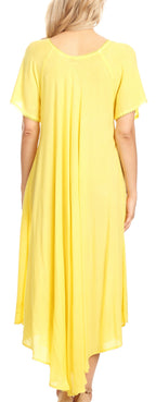Women’s Embroidered Lace-Up Maxi Dress