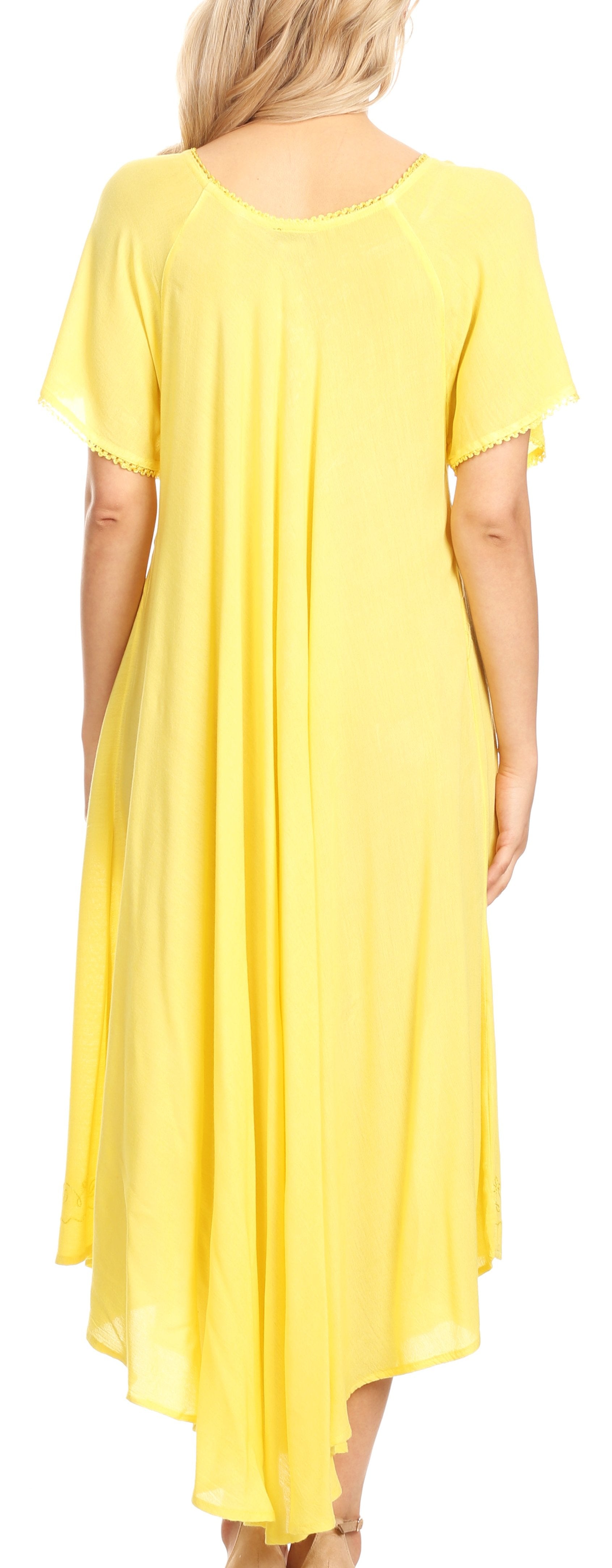 Women’s Embroidered Lace-Up Maxi Dress