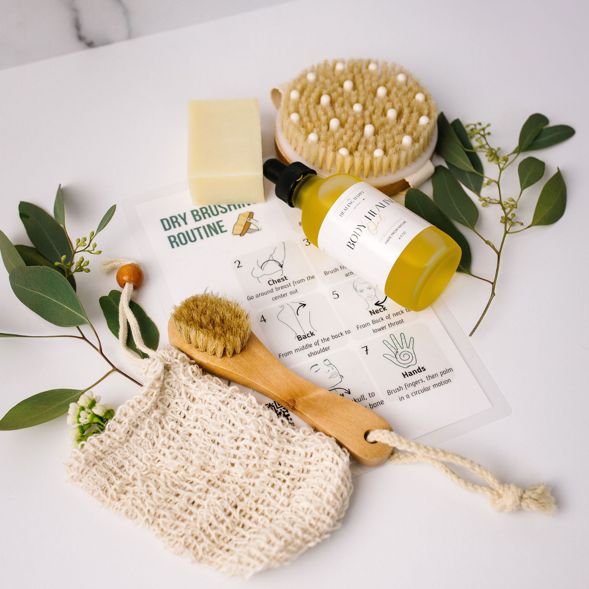 Dry Brushing Skin Care Kit with Body Oil