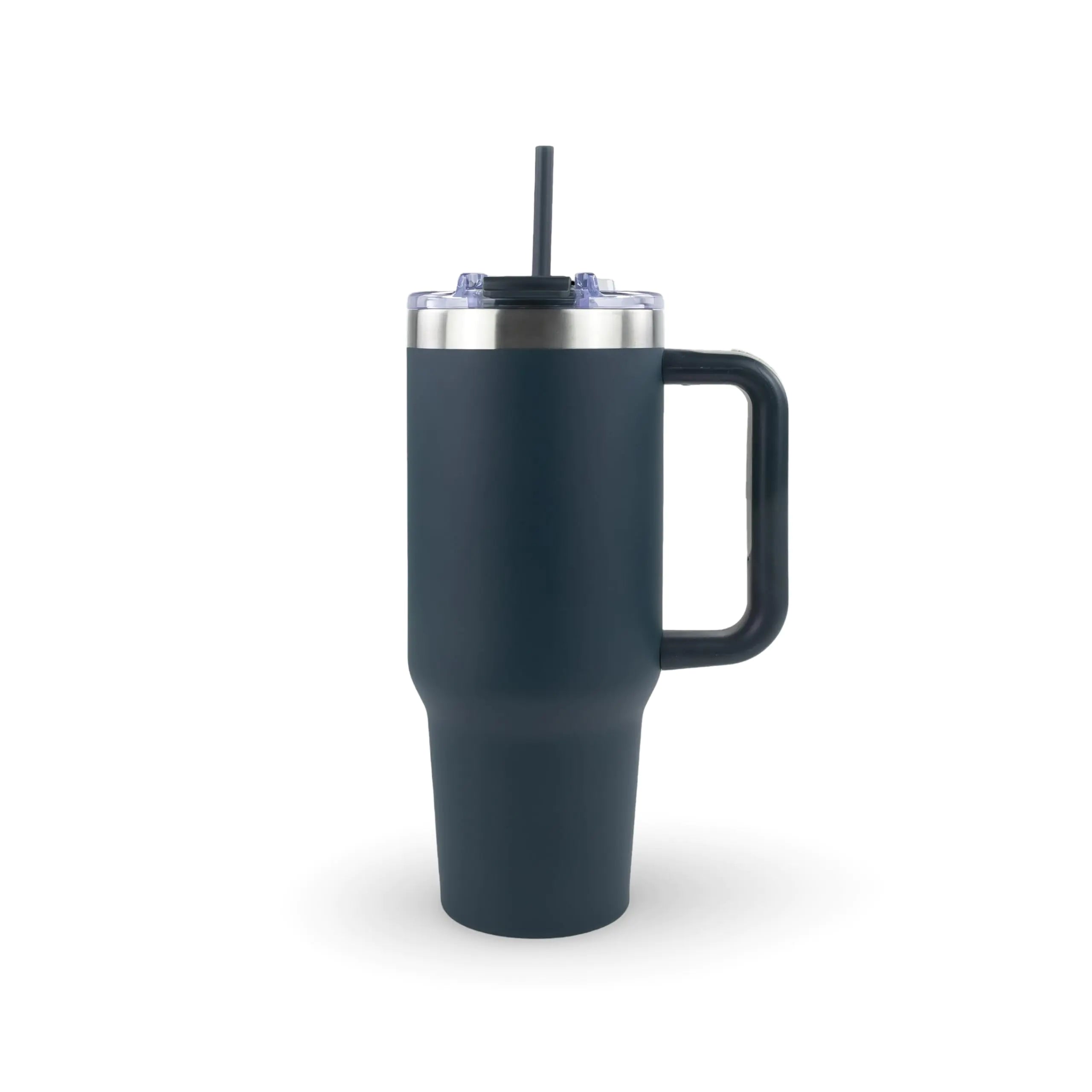 40 oz Insulated Tumbler with Handle & Straw – Hogg “Big Swig” (Navy)