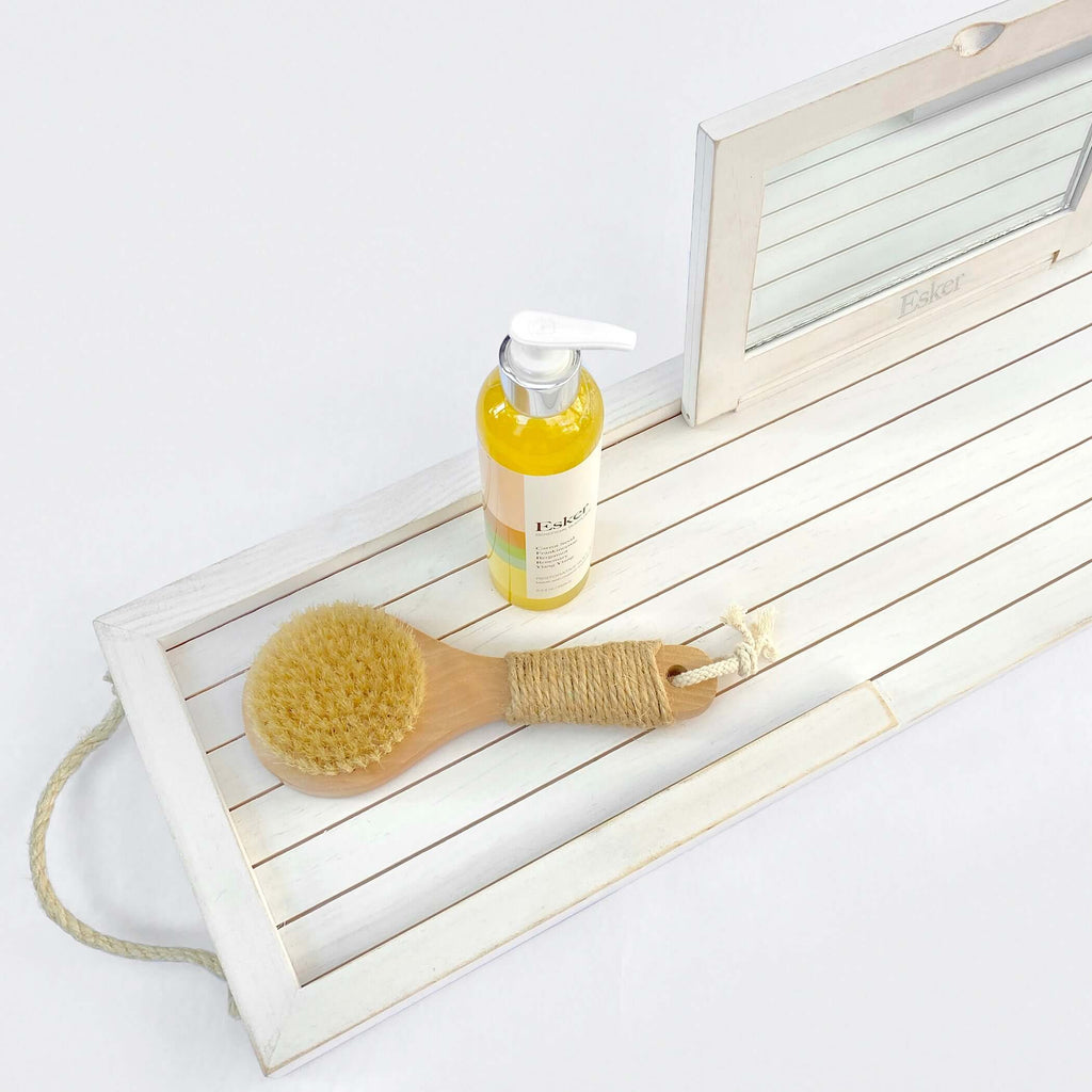 Wooden Bath Tray – Expandable Bathtub Caddy