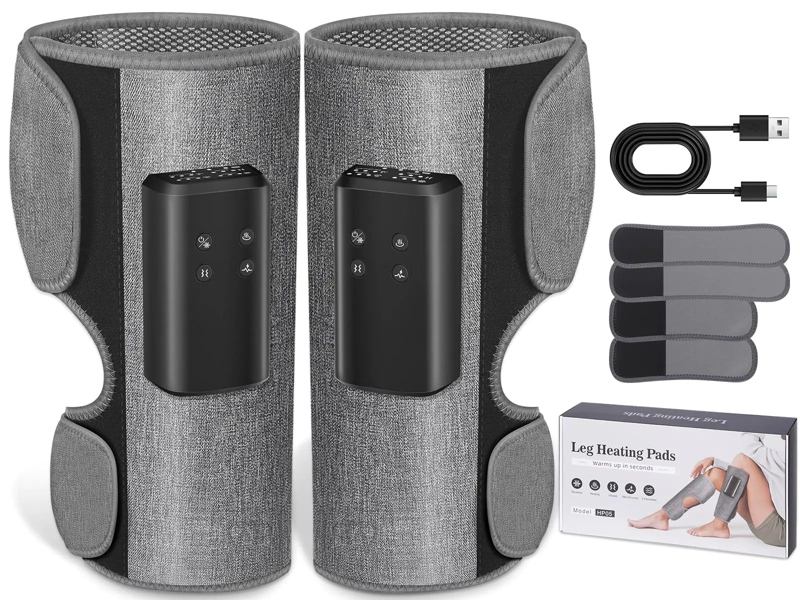 Portable Cordless Leg & Calf Massager with 3 Heated Rechargeable – Aufoya (Large)