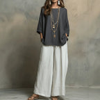Bohemian Three-Quarter Sleeve Relaxed Top